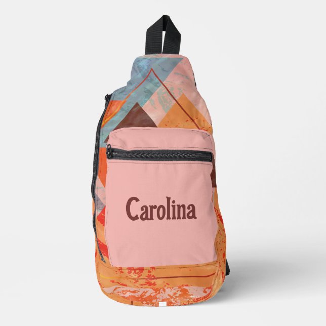 This modern geometric design combines triangular s sling bag (Front)