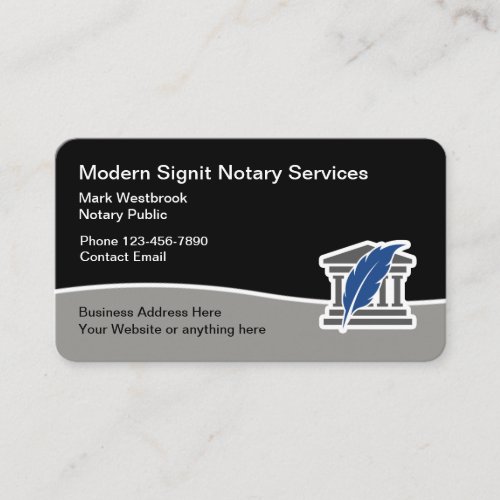 This Modern Notary Services Business Card Design