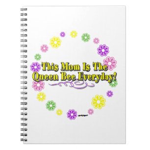 This Mom Is The Queen Bee Everyday Type FlowerRing Notebook
