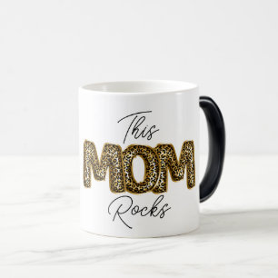 THIS MOM ROCKS Leopard Print Chic Mothers Day Color Morph Mug