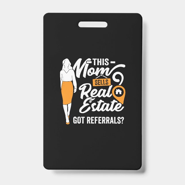 This Mom Sells Real Estate Badge (Front)