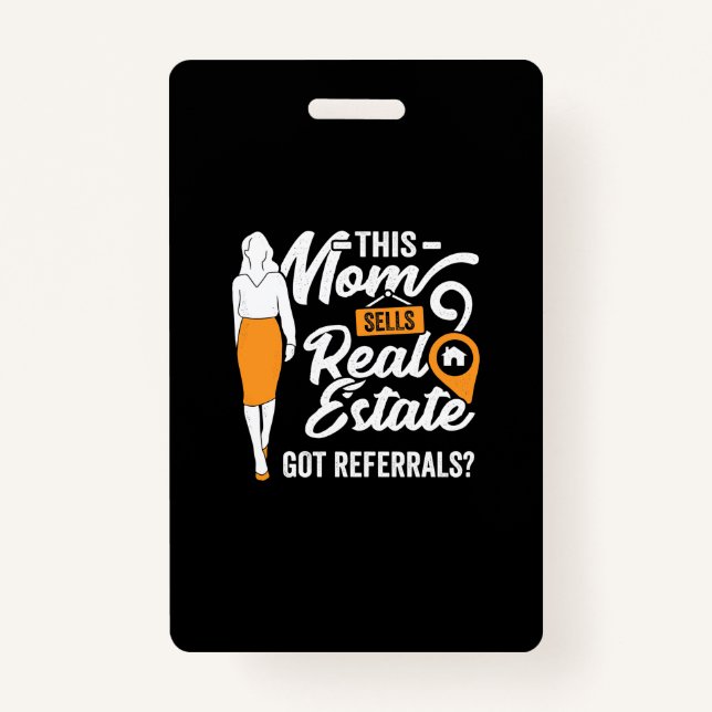 This Mom Sells Real Estate Badge (Front)