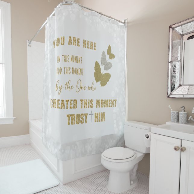 This Moment Quote Shower Curtain (In Situ)