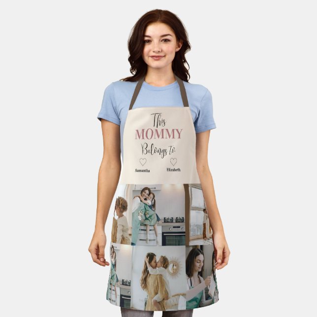 This Mommy Belongs To… Personalized Photo Apron (Worn)