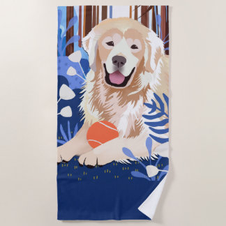 THIS MUCH IS TRUE Golden Retriever beach towel
