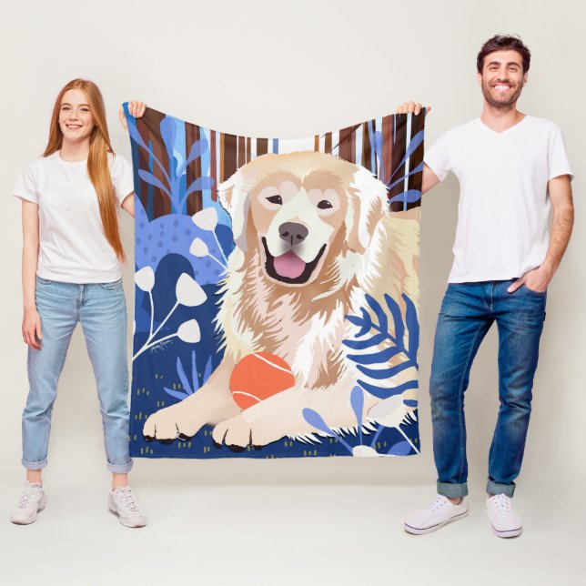 THIS MUCH IS TRUE Golden Retriever fleece blanket (In Situ)