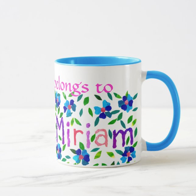 'This Mug Belongs to Miriam' Ringer Mug (Right)