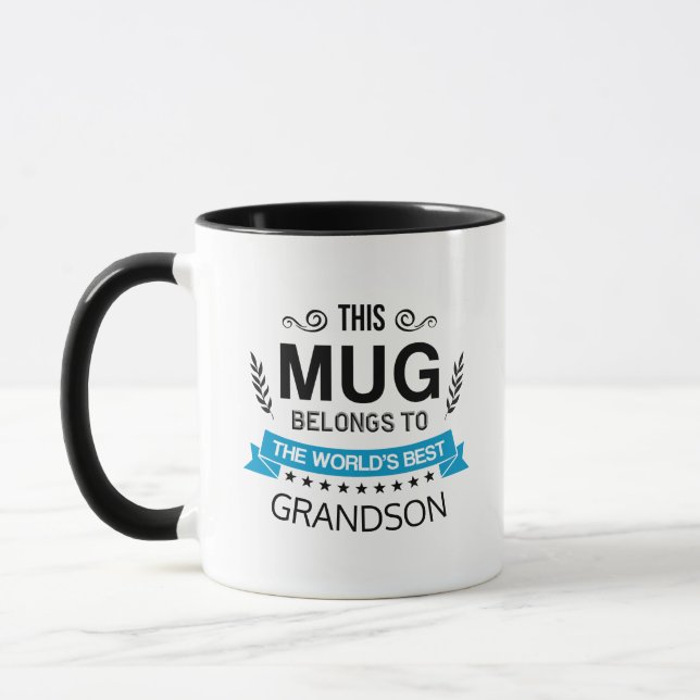 This Mug Belongs To World's Best Grandson Custom (Left)