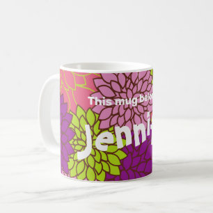 This Mug Belongs to .. Your Name .. Bold Floral