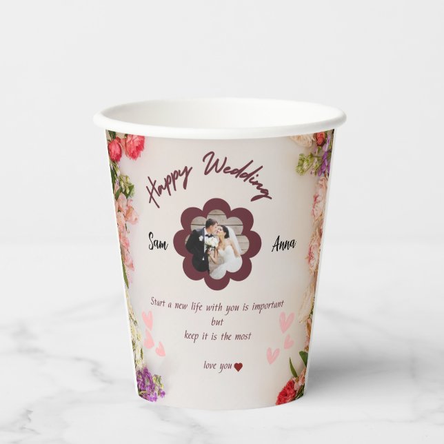 This mug is a thoughtful and unique for two lovers paper cups (Front)