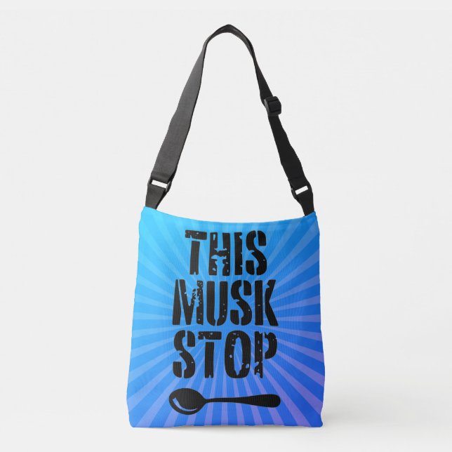 This Musk Stop Stencil | Liberal Spoon Meme Crossbody Bag (Front)