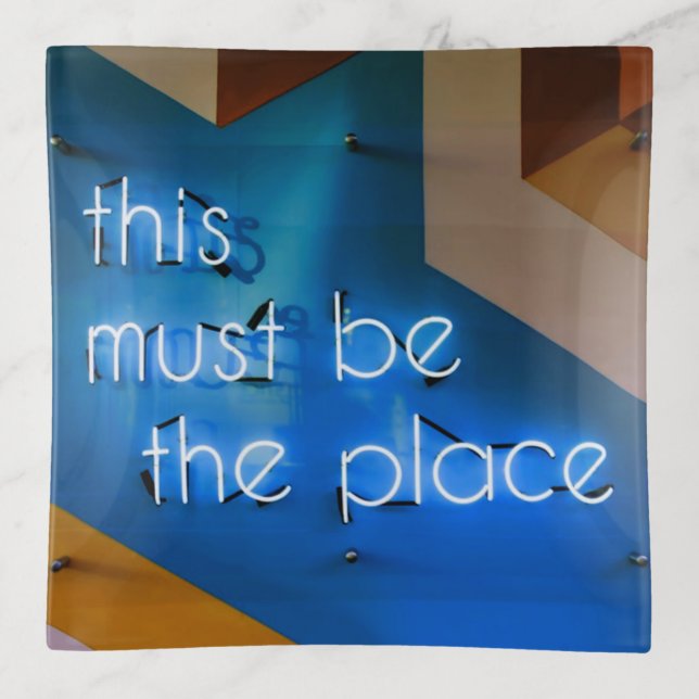 This must be the place NEON Sign Funny Trinket Tray (Front)