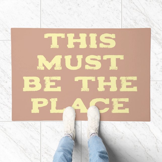 This Must be The Place Personalized Cool Text Home Doormat (Indoor)