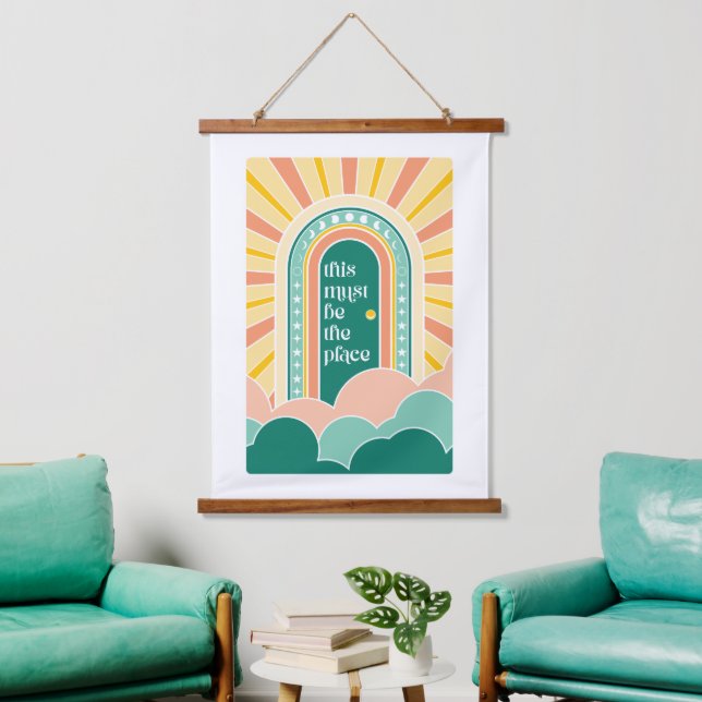 this must be the place retro door hanging tapestry (Living Room)