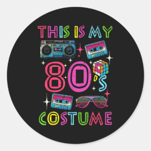 This My 80s Costume Cette Vintage Throwback Women Classic Round Sticker