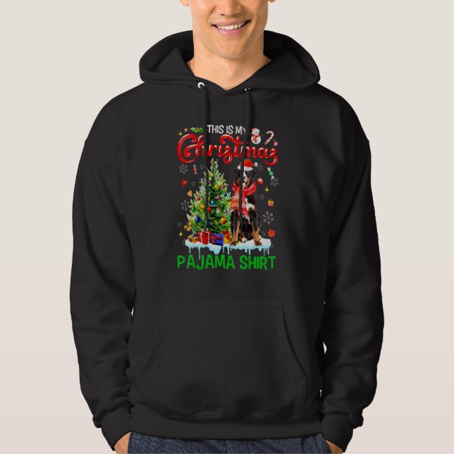 This My Christmas Pajama   Bernese Mountain Santa  Hoodie (Front)