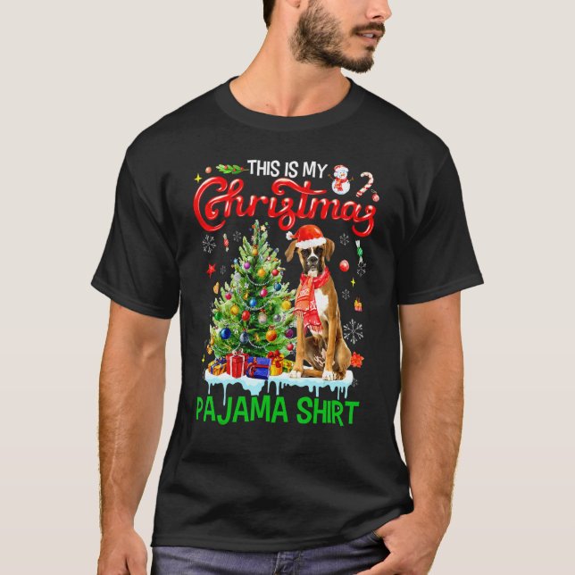 This My Christmas Pajama   Boxer Scarf Santa Xmas  T-Shirt (Front)