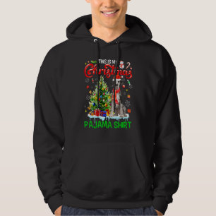 This My Christmas Pajama   Great Dane Scarf Santa  Hoodie