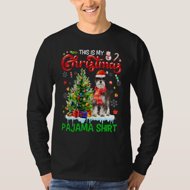 This My Christmas Pajama  Miniature Schnauzer Sant T-Shirt (Front)