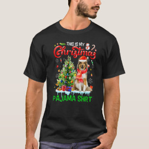 This My Christmas Pajama  Shetland Sheepdog Santa  T-Shirt