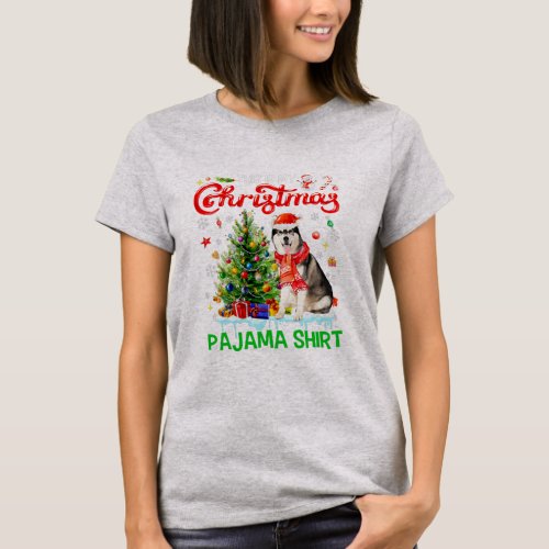 This My Christmas Pajama Siberian Husky Scarf T_Shirt