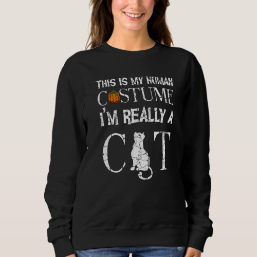 This My Human Costume I M Really A Cat Pet Owner Sweatshirt