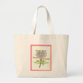 This New Year Looks Perfect Floral Text Art Print Large Tote Bag