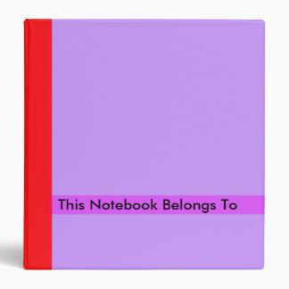 This Notebook Belongs To - Purple Strip Small 3 Ring Binder