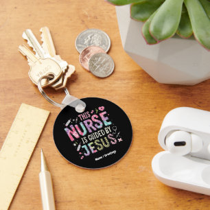 This Nurse is Guided by Jesus  Faith-Filled Gift  Keychain