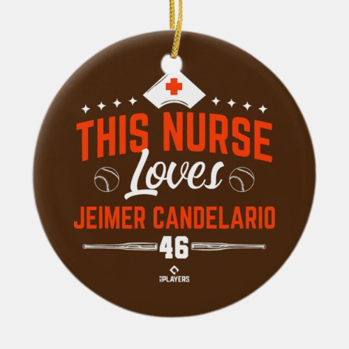 This Nurse Loves Jeimer Candelario Baseball Fan Ceramic Ornament