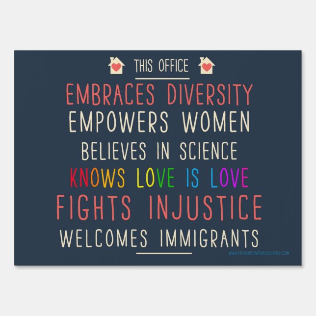 This Office Embraces Diversity Yard Sign (Front)