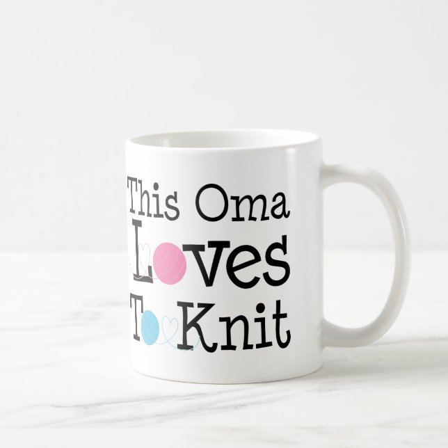 This Oma Loves To Knit Gift Coffee Mug (Right)