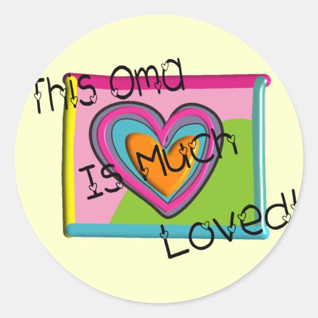 This OMA Much LOVED Classic Round Sticker (Front)