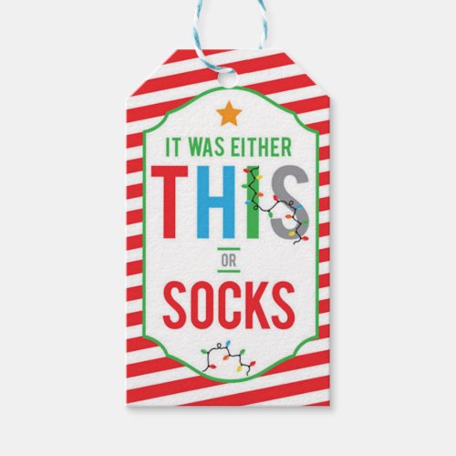 This Or Socks Funny Christmas Gift Tags