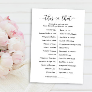 This or That Game Card