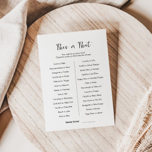 This or That Game Card