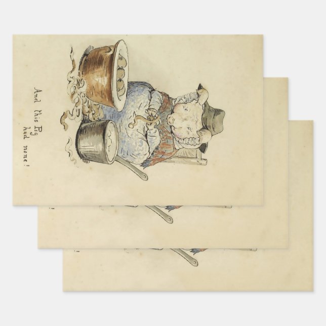 This Pig Had None by Beatrix Potter Wrapping Paper Sheets (Set)