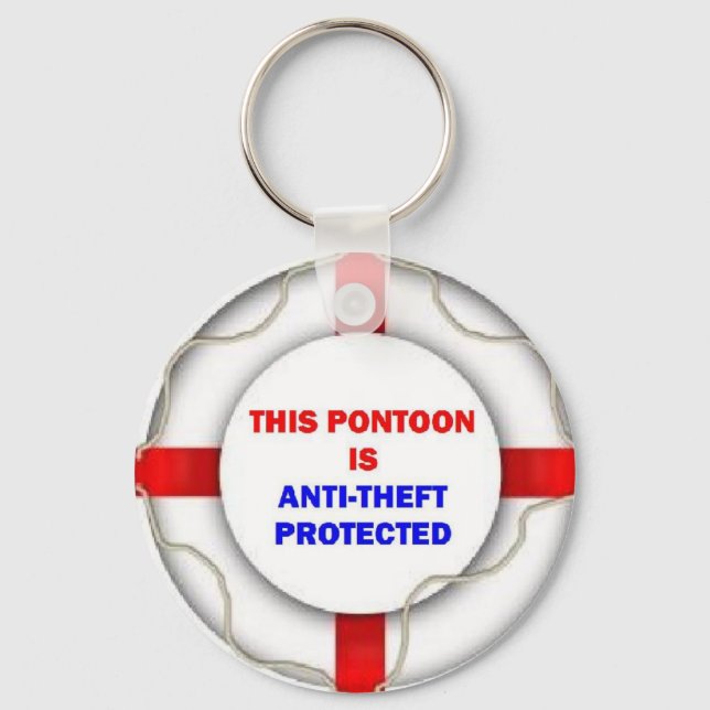 This Pontoon is Anti Theft Protected Keychain (Front)