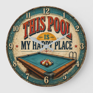 This Pool Is My Happy Place Large Clock