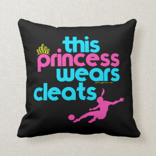 This Princess Wears Cleats - Golly Girls Throw Pillow