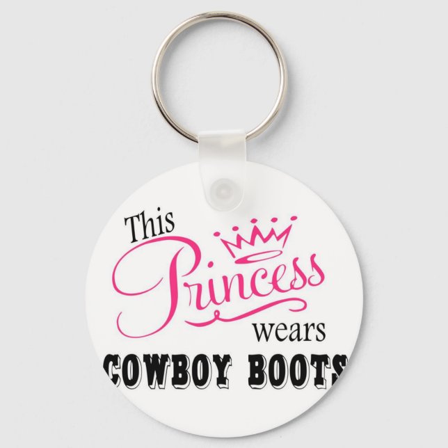 This Princess wears Cowboy Boots Keychain (Front)