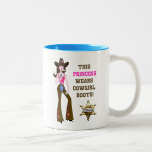 This Princess Wears Cowgirl Boots! Two-Tone Coffee Mug