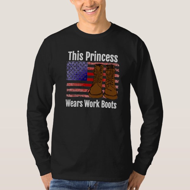 This Princess Wears Work Boots Premium T-Shirt (Front)