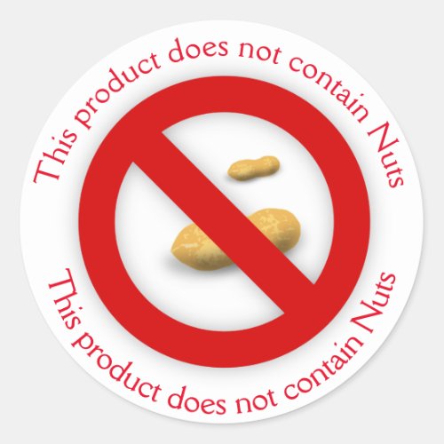 This Product Does not Contain Nuts  Classic Round Sticker