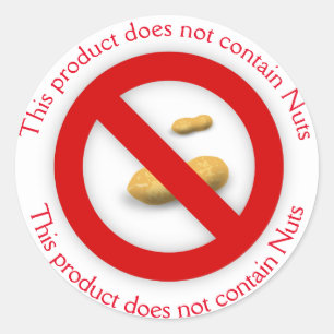This Product Does not Contain Nuts Classic Round Sticker