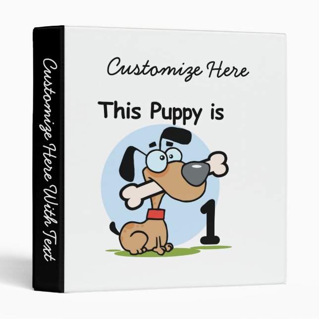 This Puppy 1st Birthday T shirts and Gifts 3 Ring Binder (Front/Spine)