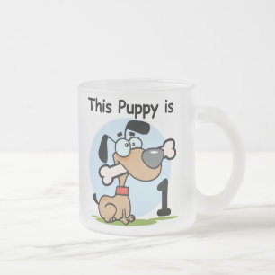 This Puppy 1st Birthday T shirts and Gifts Frosted Glass Coffee Mug