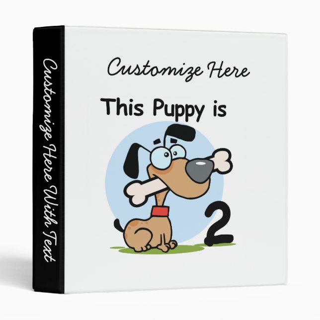 This Puppy 2nd Birthday T shirts and Gifts Binder (Front/Spine)
