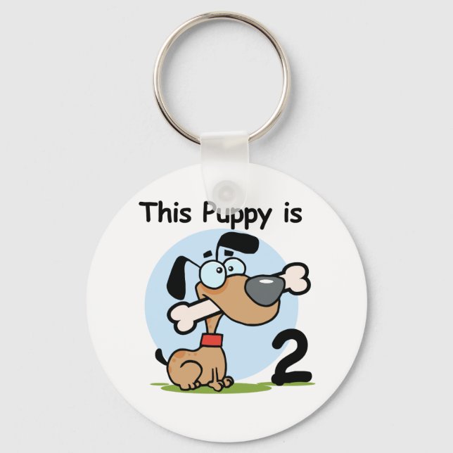 This Puppy 2nd Birthday T shirts and Gifts Keychain (Front)