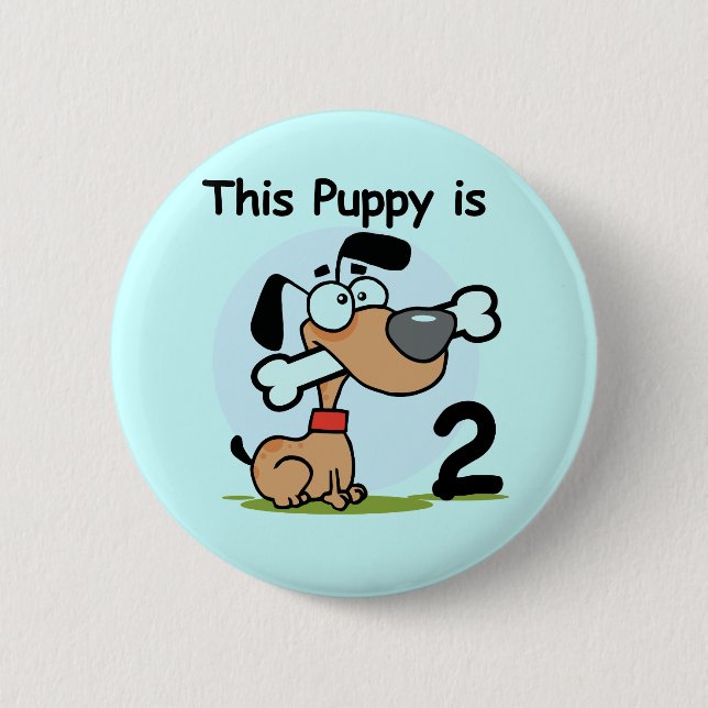 This Puppy 2nd Birthday T shirts and Gifts Pinback Button (Front)